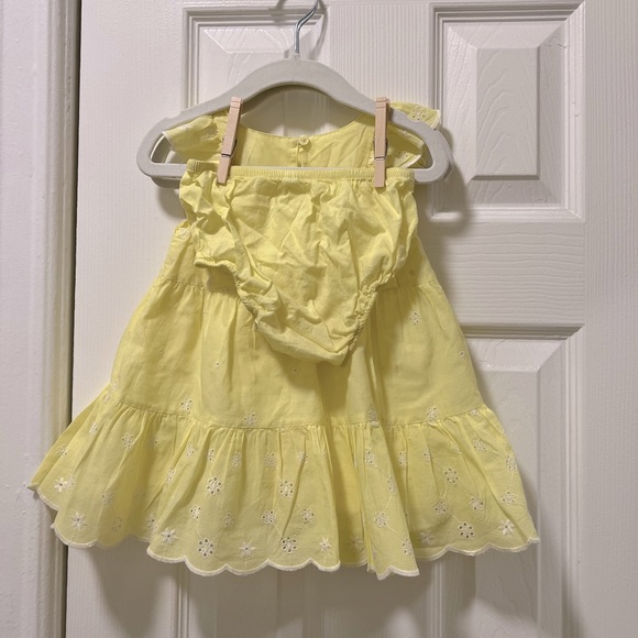 Yellow Eyelet Ruffle Dress - Picture 2 of 5